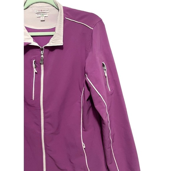 Peter Millar Windbreaker Jacket Purple Large Full-Zip Outdoors Golf Performace - Picture 4 of 10